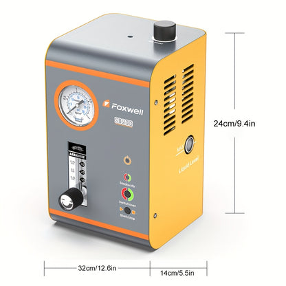 Rookmachine – Lekzoeker – Lucht- en Vacuümsysteem Tester – Lekkagedetector – Rookgenerator – Met Ingebouwde Luchtpomp – Inclusief Drukmeter en Instelbare Flowmeter