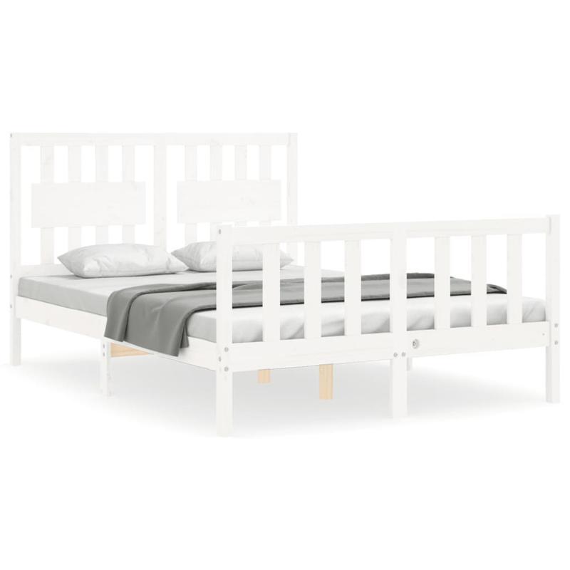 Bed Frame Without Mattress White 120x200cm Wood Solid pine Removable and durable