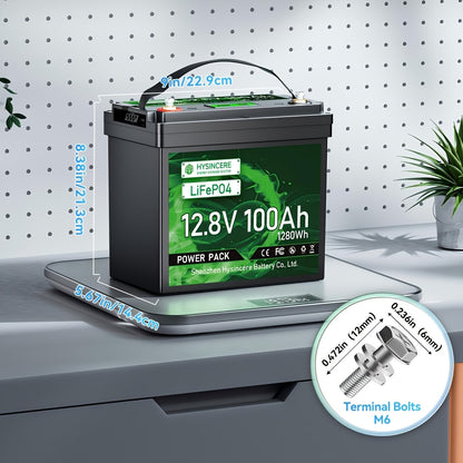 LiFePO4 Accu – Lithium Accu – Camper Accu – Zonne-energie Accu – Boot Accu – 12.8V 100Ah – 100A BMS Bescherming – Lichtgewicht & Duurzaam