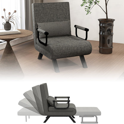 3-in-1 Relaxstoel – Fauteuil – Ligstoel – Slaapstoel – Loungechair – Lichtgrijs – Verstelbare Rugleuning – Draagkracht 200 kg