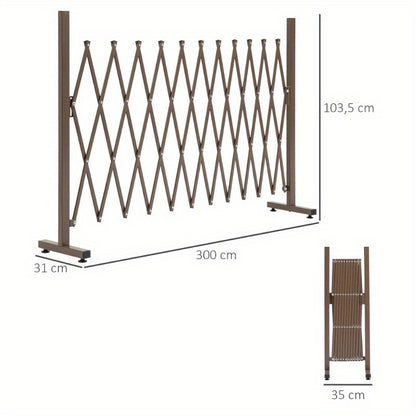 Verstelbare Hekkenbarrière – Tuinafscheiding – Veiligheidshek – Uitbreidbaar Hek – Balkonhek – Aluminium Frame – Verstelbare Breedte 35-300 cm – Hoogte 103,5 cm
