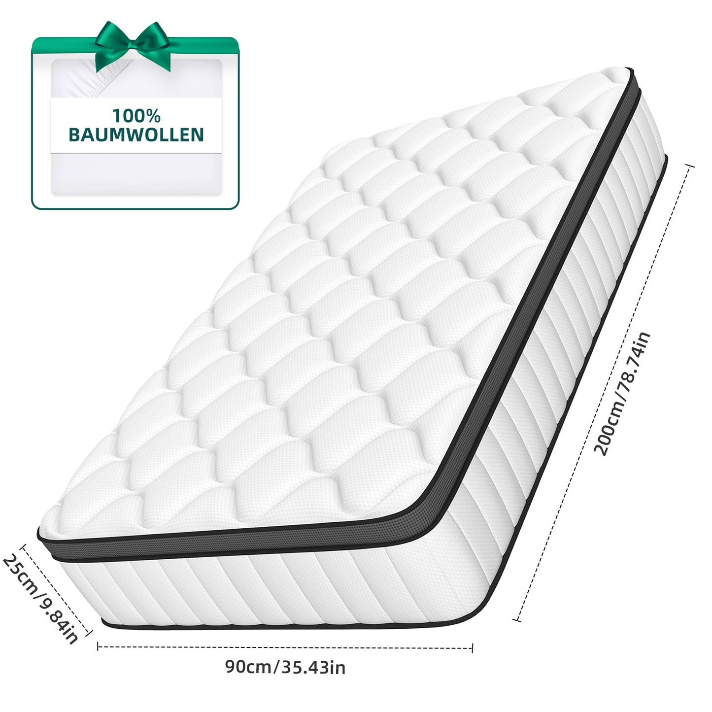 Air Mattress 140x200, Mattress 90x200, Mattress 120x200, Mattress 160x200, Mattress 90x190 with 7-Zone Pocket Spring Core, H5, H4, H3