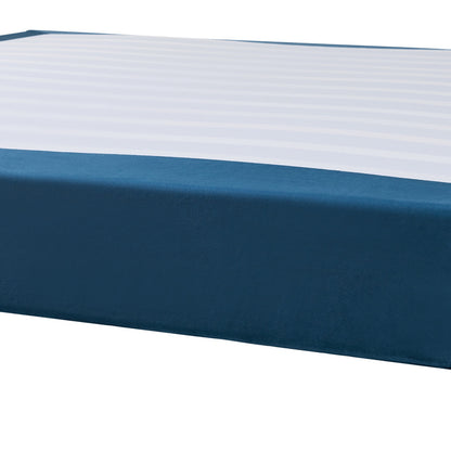 Tweepersoonsbed – Bedframe – Opbergbed – Gestoffeerd Bed – Slaapbank – 140x200 cm – Stevig Plywood Frame – Afneembare Blauwe Polyester Bekleding