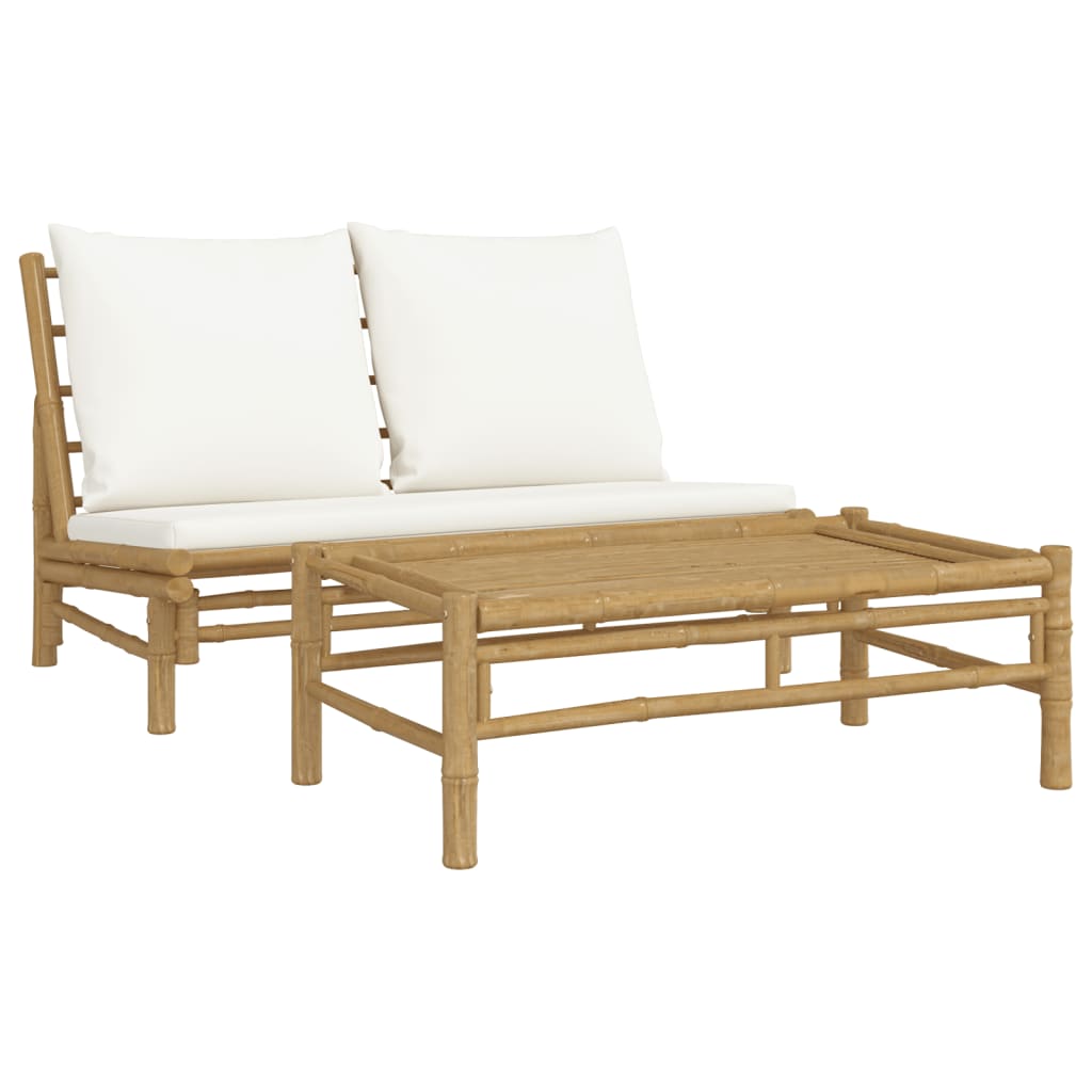 Bamboe Lounge Set – Buitenmeubilair – Tuinmeubilair – 2-Zits Bank – Duurzaam Hard Bamboe – Comfortabele Zithouding