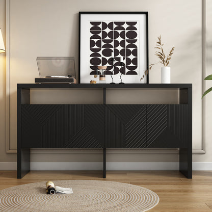 Dressoir – Ladekast – Buffetkast – Opbergkast – Kast – Modern – Hardhouten Frame – 140x75x35 cm