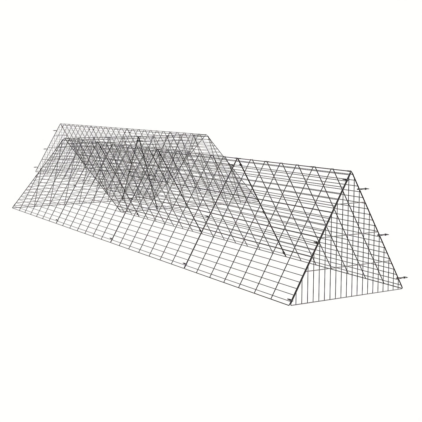 Kippenren – Kippenrennet – Kippenhok – Kippenloop – Dierenren – Set Van 2 Metalen Tunnels – Stevig Hoekframe – 7,3 Meter Lang