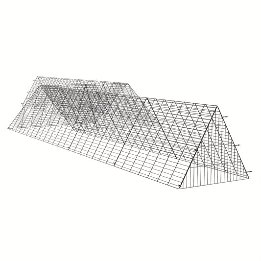 Kippenren – Kippenrennet – Kippenhok – Kippenloop – Dierenren – Set Van 2 Metalen Tunnels – Stevig Hoekframe – 7,3 Meter Lang