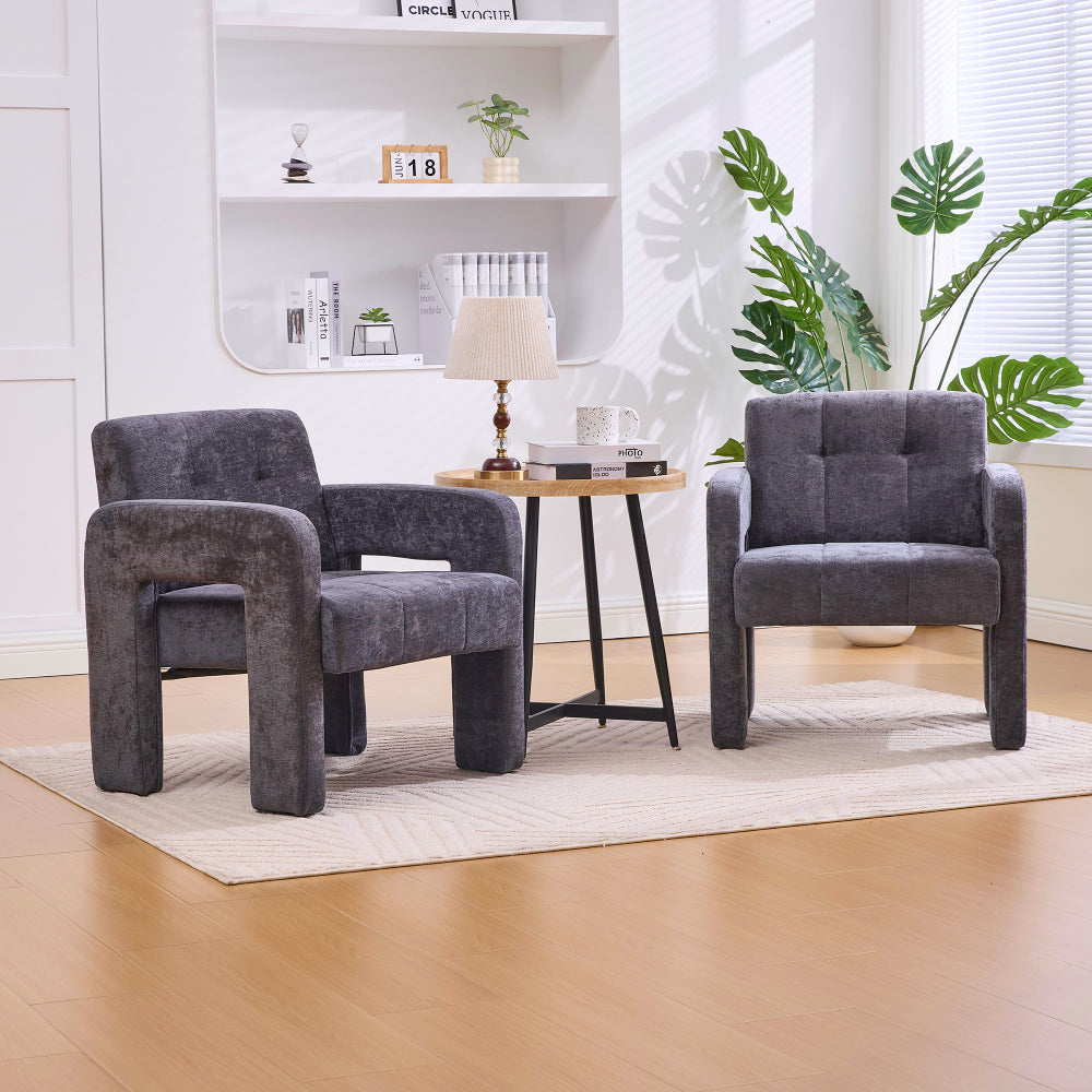Modern Minimalist Single Armchair - Upholstered Padded with Foam & Assembly, Nordic Style Chair Suitable for Living Room, Bedroom, Office - - Seating