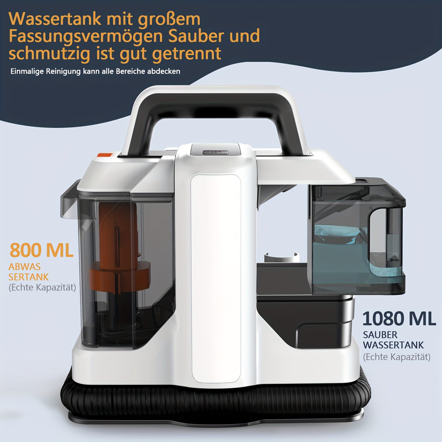 Tapijtreiniger – Handstofzuiger – Vlekverwijderaar – Meubelreiniger – Auto Stofzuiger – Krachtige 750W Motor – Max 15KPa Zuigkracht – Met Snoer – Lichtgewicht & Draagbaar – Grote Watertank