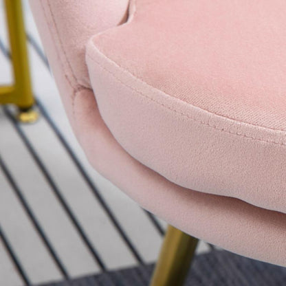 Loungefauteuil – Loungestoel – Relaxfauteuil – Armstoel – Fauteuil – Roze Velvet – Ergonomisch Ontwerp – Stevig Metalen Frame