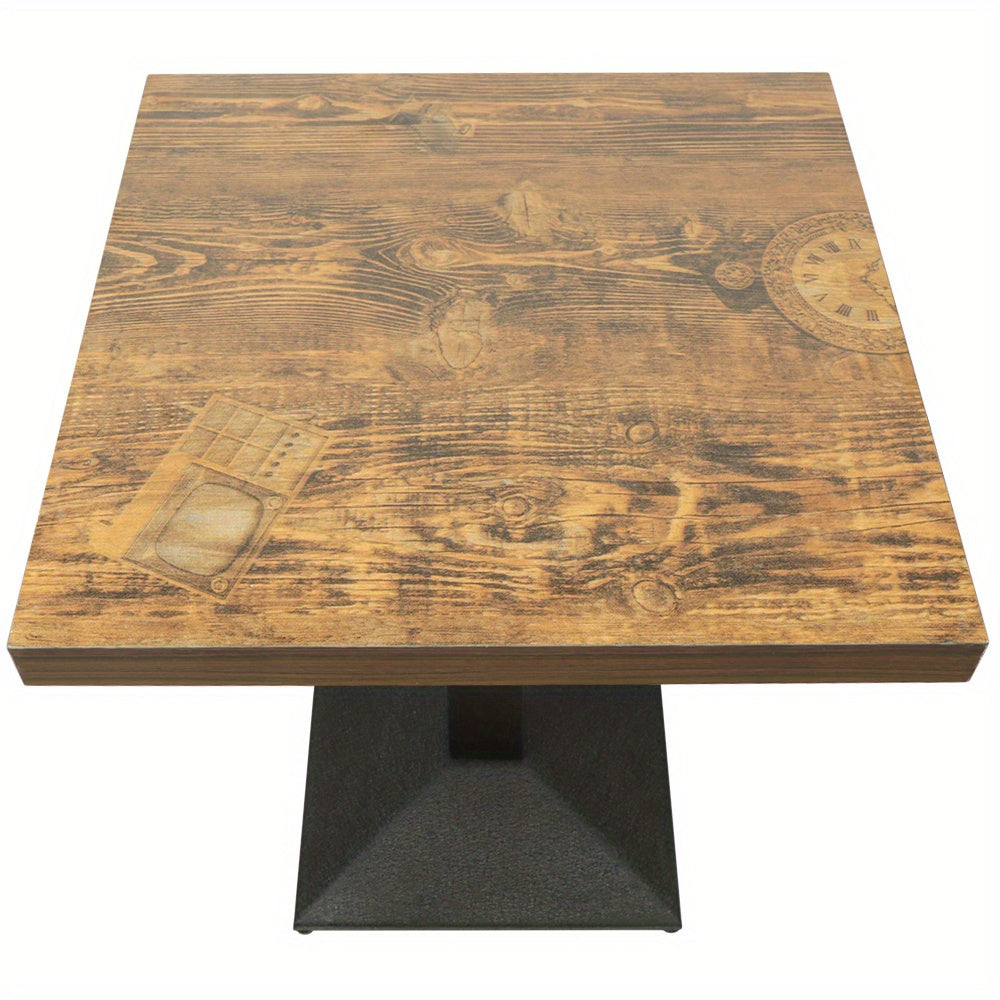 Eettafel – Tafel – Bijzettafel – Werktafel – Vierkante Tafel – Houtkleur – Enkele Poot – Compact 60x60x75 cm
