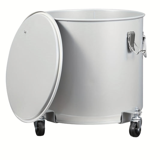 30 Liter Oliefilter Emmer – Olieopvangbak – Olieopvangemmer – Oliefilterbak – Oliestortemmer – Gecoat Koolstofstaal – Voorzien Van Wieltjes En Slotdeksel
