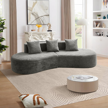 5-Zits Bank – Hoekbank – Loungebank – Sectiebank – Modern Gebogen Sofa – Raindrop Velvet Stof – Comfortabele Hoge Dichtheid Kussens