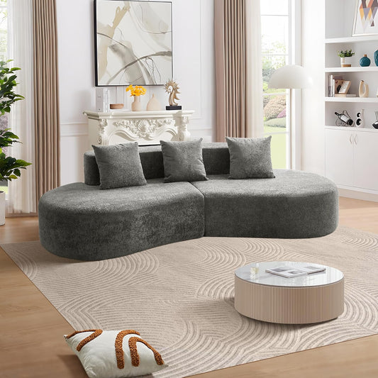 5-Zits Bank – Hoekbank – Loungebank – Sectiebank – Modern Gebogen Sofa – Raindrop Velvet Stof – Comfortabele Hoge Dichtheid Kussens