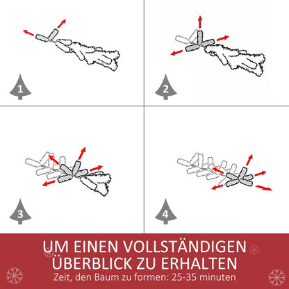 Kunstkerstboom – Kerstboom Kunststof – Xmas Boom – Nepboom – Flocked Boom – 180 cm Groot – 800 Tips Met Sneeuwbedekte Dennenappels