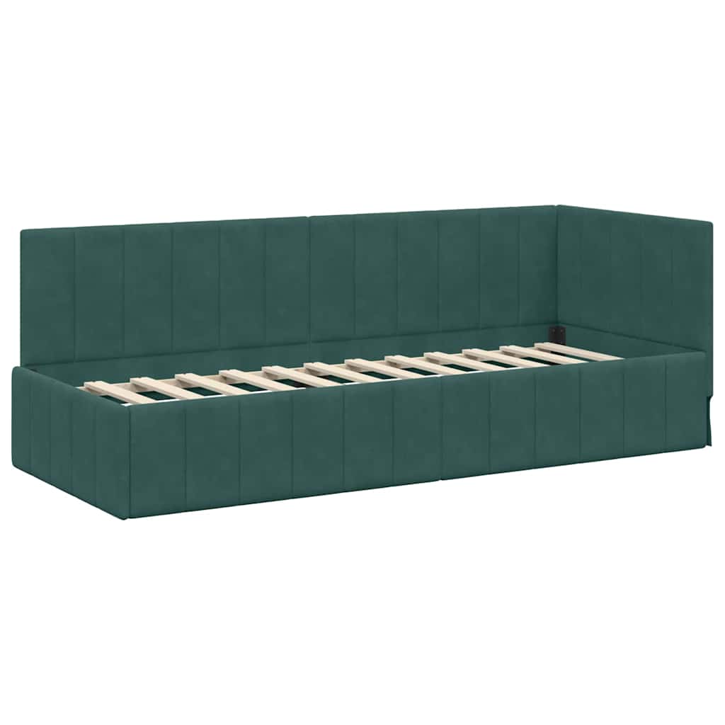 Bedframe – Bedombouw – Slaapbank – Slaapkader – Bedbasis – 90x190 cm – Fluwelen Hoofdeinde – Geperst Hout