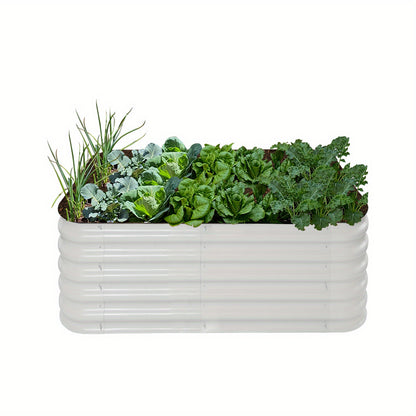 Heavy-Duty Galvanized Steel Raised Garden Bed - Extra Large 119.38x60.96x27.94 cm Outdoor Planter Box, Elevated Garden Bed for Vegetables, Herbs, Flowers - Rust-Resistant, Easy Assembly, Improved Drainage & Soil Erosion Preve