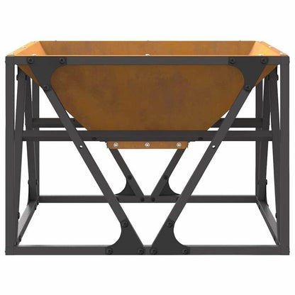 50x50x35cm Heavy-Duty Fire Pit - Portable Outdoor Wood-Burning Stove with Powder-Coated Brown, Compact Patio Heater for Garden, Balcony, Camping & Backyard (Assembly Required) - Durable Metal Fireplace