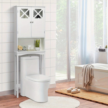 Toiletkastje – Badkamerkastje – WC Kastje – Toiletmeubel – Hangkast – Ruimtebesparend – Gehard Glas – Anti-Kantel Ontwerp