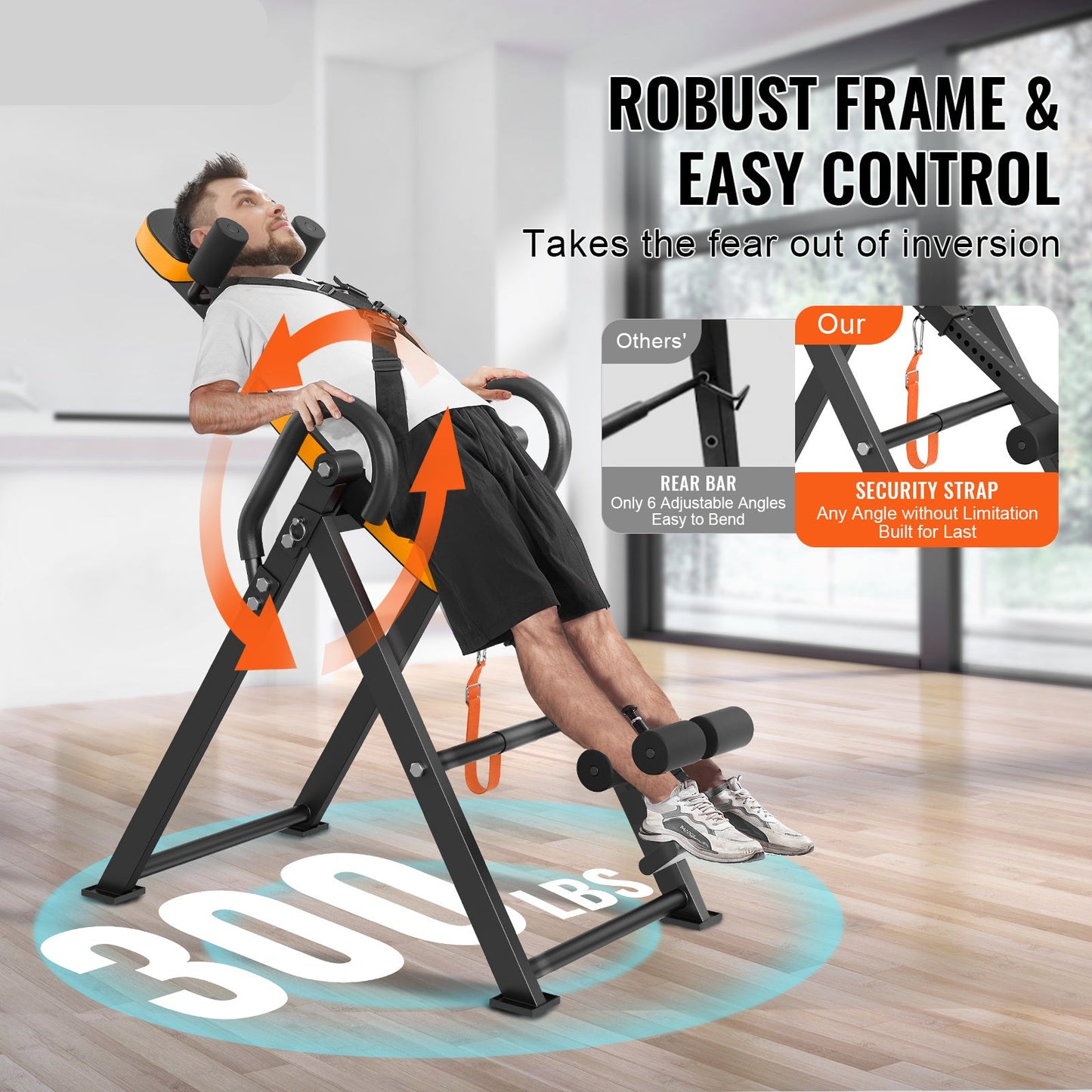 Inversietafel – Omkeerbaar – Rugontspanning – Stretchtafel – Flexibiliteit – Traploos Instelbaar – Draagvermogen 136 Kg - QUORE