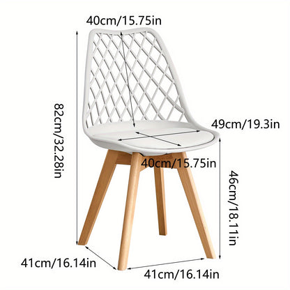 Eetkamerstoelen Set – Stoelen – Tuinstoelen – Keukenstoelen – Woonkamerstoelen – Tulpenstijl Design – Beukenhouten Poten – Ademend Mesh Rugleuning – PU Leren Zitkussen – Ergonomisch – Duurzaam – Kaki