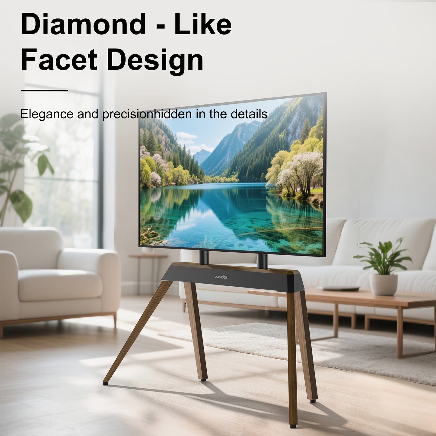 TV-standaard – Tv-meubel – Tv-houder – Vrijstaande Tv-poot – Houten Tv-standaard Bruin – Hoogte Verstelbaar – Geschikt Voor 40-86 Inch Televisies