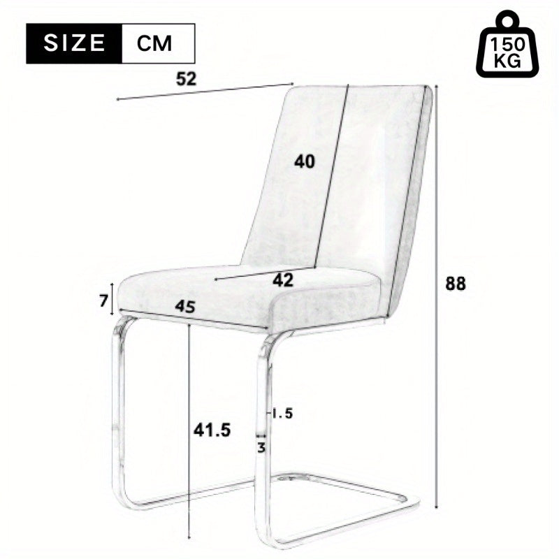 Eetkamerstoel – Stoel – Dining Chair – Zitstoel – Lounge Stoel – 6 Stuks – Diamant Rug – Gouden Metalen Poten – Comfortabel – Modern Beige
