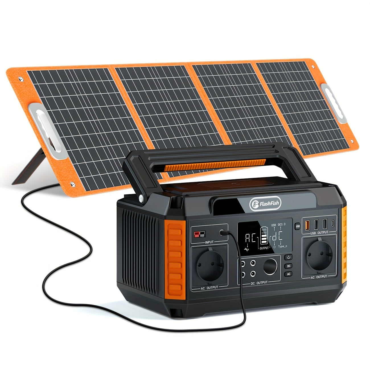 Power Station - Noodstrom - Zonnepanel – 520Wh Draagbare Power Station – Lichtgewicht ABS Behuizing
