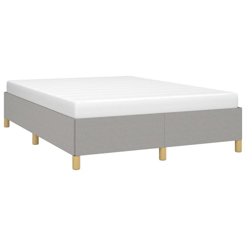 Contemporary Wooden Bed Frame with Grigio Chiaro 140x200cm Tissue - Removable Mattress, All-Season Comfort, Easy Assembly, No Power Needed, Modern Minimalist Design for Small Spaces, Bed Frame for Bedroom, Spacesaving Furnitu