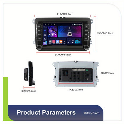 Android 15 Auto-Multimediabox – Autoradio – Car Stereo – Navigatiesysteem – Multimedia Speler – 7 Inch HD Touchscreen – Draadloze CarPlay & Android Auto – 4GB RAM + 64GB Opslag