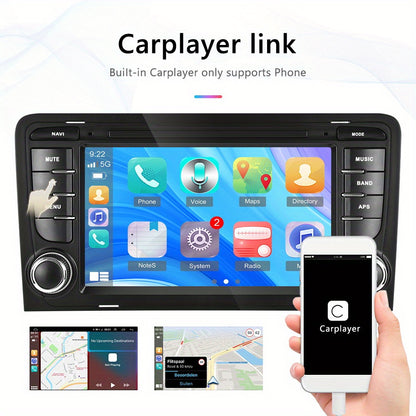 Autoradio – Auto Radio – Multimedia Systeem – Inbouw Radio – Car Stereo – Double DIN – 7 Inch HD Touchscreen – Draadloze Apple CarPlay & Android Auto