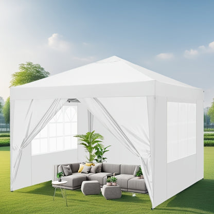 Pop-up Tent – Partytent – Markttent – Vouwtent – Eventtent – Zwart – 3,05x3,05 Meter – Snelle Opbouw – Waterafstotend Oxford Doek