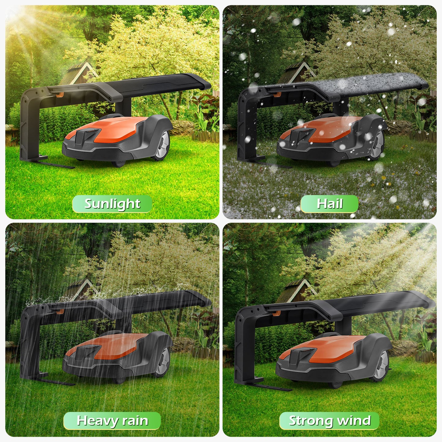 Robot Lawn Mower Garage Roof, Foldable, Sun And Rain Proof, Easy to Install, Garage for Robotic Lawnmowers, 72X56X36Cm