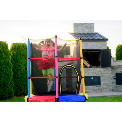 Trampoline – Kindertrampoline – Springkussen – Minitrampoline – Indoor Trampoline – Ø 140 cm – Veiligheidsnet 125 cm – UV-bestendig Mat