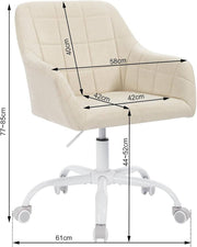 Ergonomische Bureaustoel - Bureaustoel - Draaistoel - Ademende stof - In hoogte verstelbaar - 58cm x (77-85)cm x 60,5cm