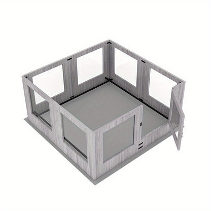 Honden Werpkist – Puppy Bench – Hondenren – Puppy Playpen – Hondenbox – Veilig Glas – Waterdichte Pad – 120x118,6x60 cm – Eenvoudig Schoon Te Maken