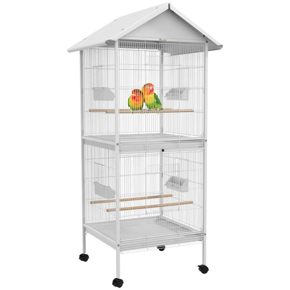 Vogelkast – Vogelkooi – Nestkast – Vogelkooi Binnen – Vogelhuis – Grote Afmetingen 78x75x168 cm – Met Wieltjes en Uitneembare Tray