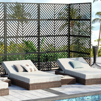 A Sturdy, Rust-Resistant Metal Privacy Screen Designed for Outdoor Patios, Featuring a Decorative Fence Panel That Withstands Weather Conditions, Measuring 182.88 cm in Height And 101.6 cm in Width, Perfect for Backyard Separ