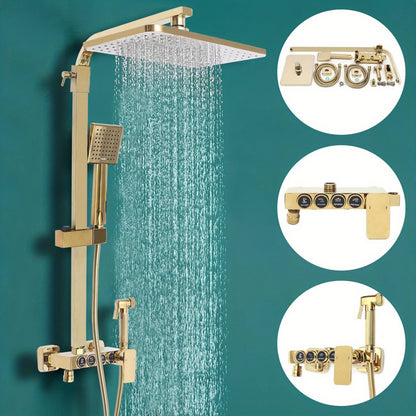 Douche Systeem – Regendouche – Handdouche – Douche Set – Douche Mixer – Messing Materialen – Verstelbare Hoogte 80-120cm
