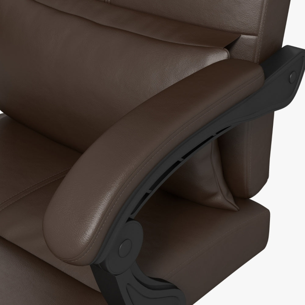 Bureaustoel – Bureaustoelen – Kantoorstoel – Bureauzetel – Ergonomische Stoel – Verstelbaar – Met Voetensteun – Met Metaalframe – Koffiebruin – Comfortabel Ergonomisch Design