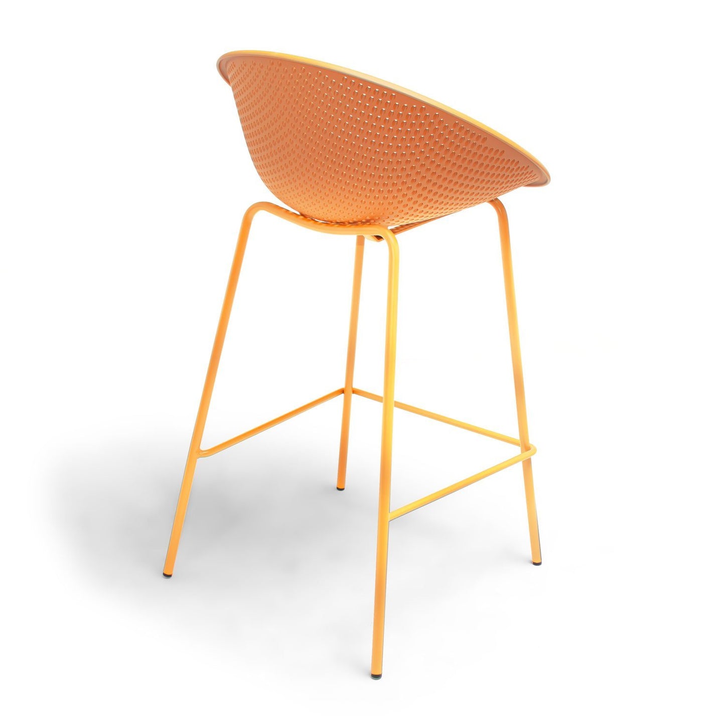 Barkrukken – Krukken – Barstoelen – Zithoogte 75 cm – Set van 4 – Geel – Duurzaam Polypropyleen – Comfortabele Rugleuning en Voetsteun