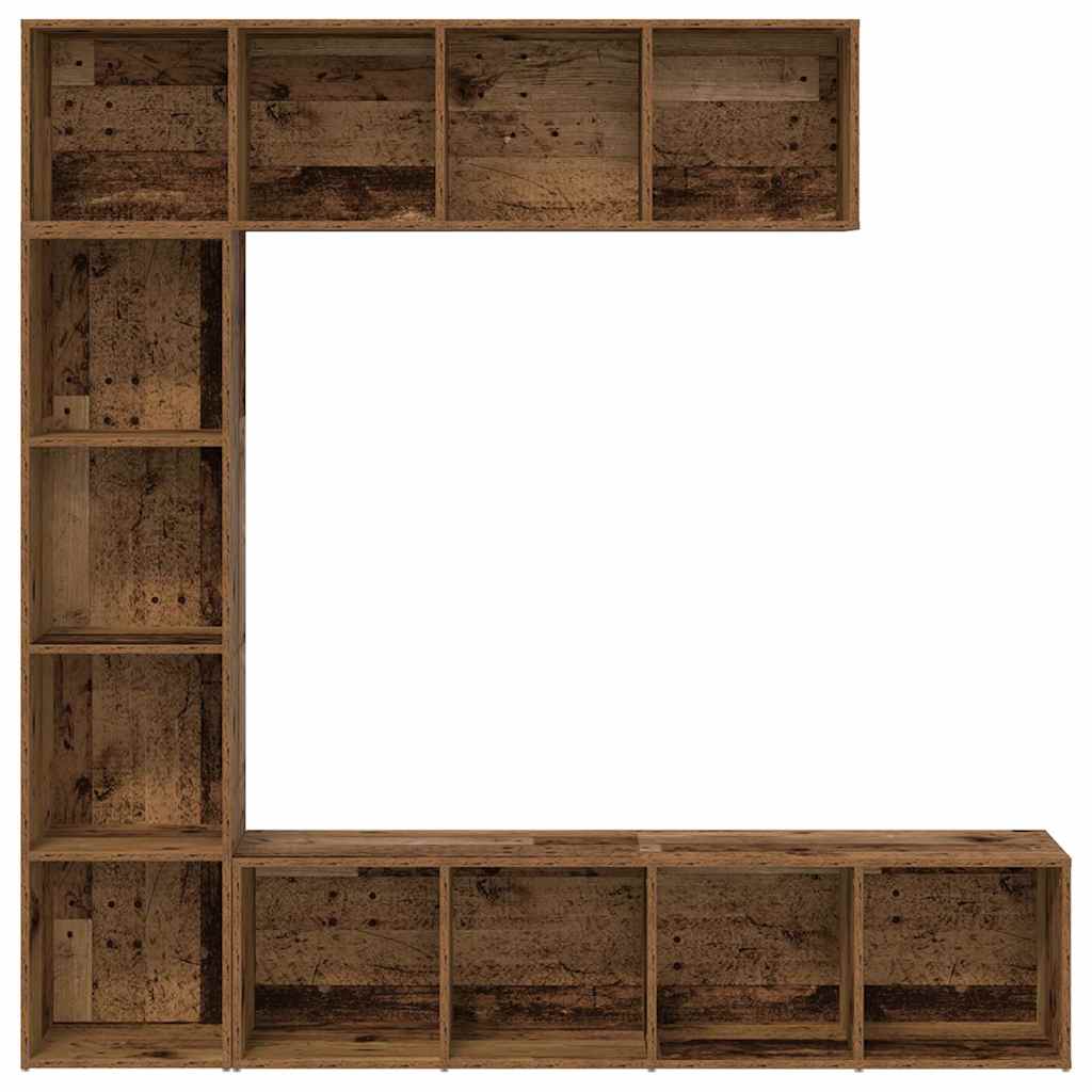 Eikenhouten Boekenkast – Boekenplank – Opbergkast – Wandrek – Media Meubel – 12 Vakjes – Duurzaam & Vochtbestendig Hout
