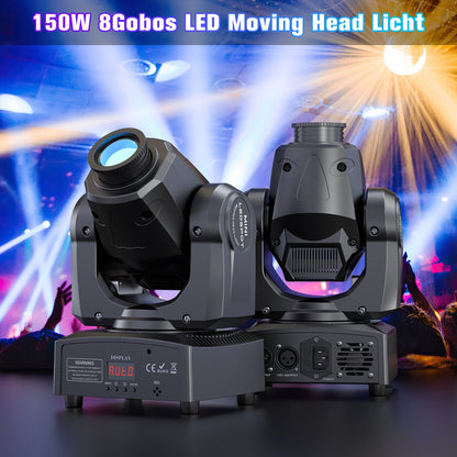 RGBW Moving Head Stage Lamp – LED Party Licht – DJ Verlichting – Club Spot – Theater Lamp – Set van 4 – 150W Krachtige LED – Aluminium Behuizing Duurzaam