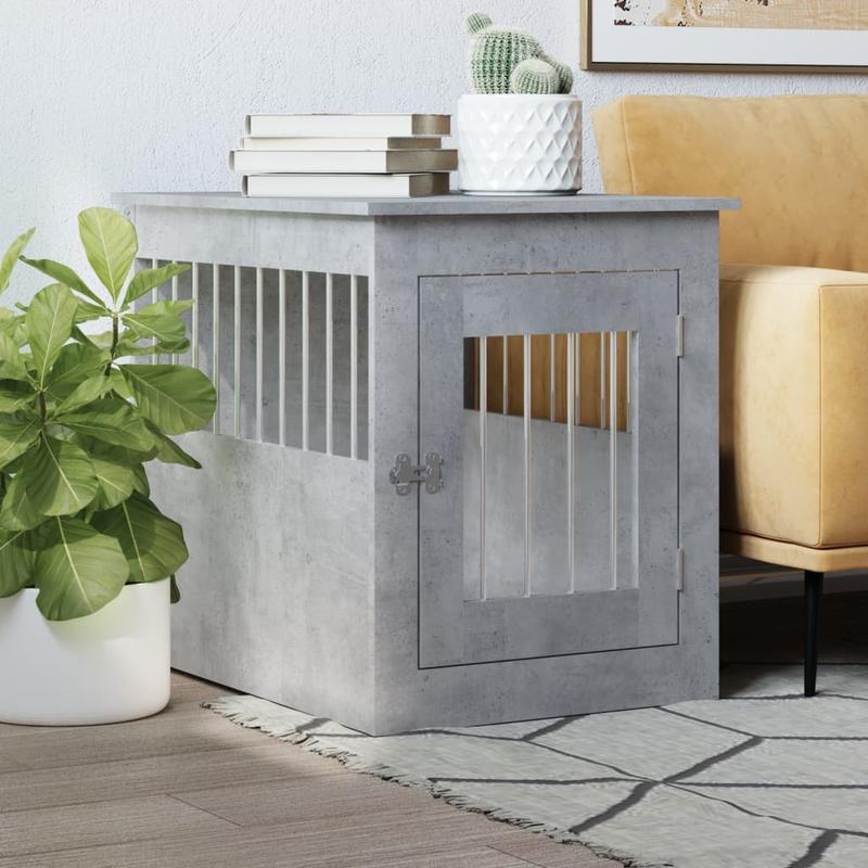Dierenkooi – Huisdierenkooi – Knaagdierkooi – Konijnenhok – Hondenkooi – Grote Voorste Deur – Veilig Afsluitbaar Slot – Ruim en Duurzaam – Beton Grijs – 55x75x65 cm