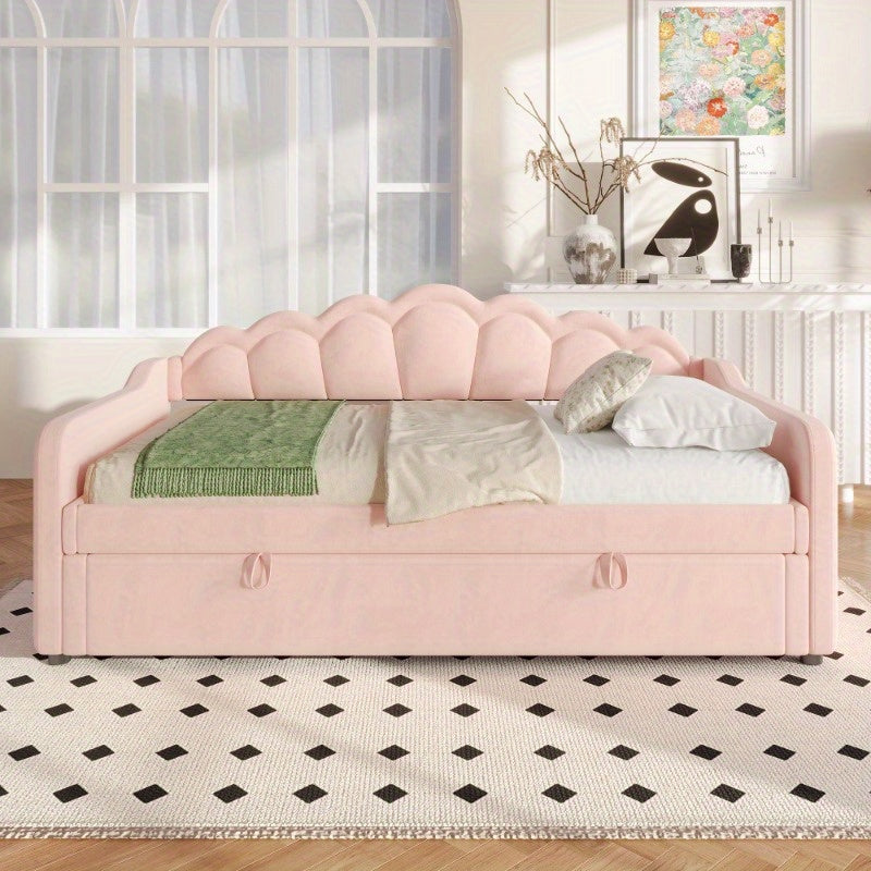 Sofa Bed – Slaapbank – Slaapzetel – Bedbank – Multifuntionele Bank – Met Hydraulische Opbergruimte – Met Metalen Frame – Roze – 90x200 cm – Zonder Matras