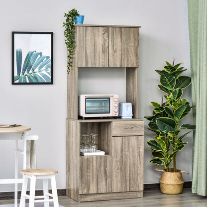 Keukenbuffet – Keukenkast – Dressoir – Opbergkast – Buffetkast – Grijze Eikenlook – Veelzijdige Opbergruimte – Duurzaam E1 Spaanplaat