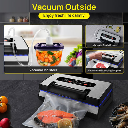 Vacumeermachine – Vacuümsealer – Vacuum Sealer – Sealapparaat – Vacuümmachine – Automatisch – 90 kPa Vacuümkracht met Dubbele Sealfunctie en LED-Verlichting