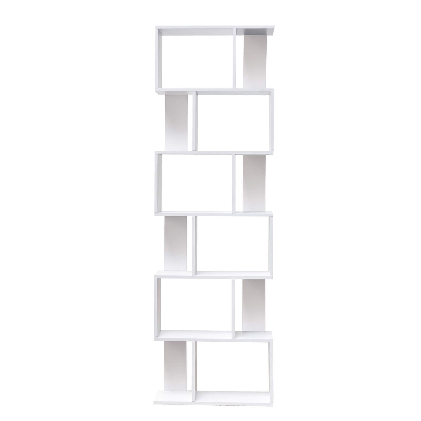 Witte Boekenkast – Boekenplank – Opbergkast – Rek – Vakkenkast – Modern Design – MDF Materiaal – 190x60x24 cm