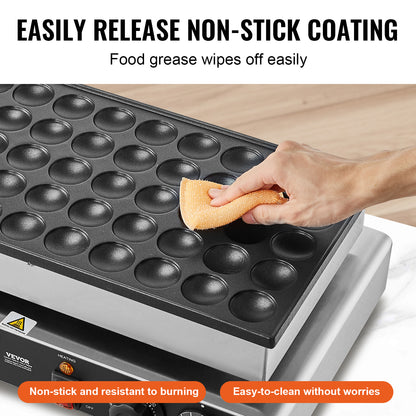 Pannenkoekenmaker – Crêpemaker – Mini Pancakemaker – Snackmaker – Roestvrij Staal – 50 Mini Pannenkoekjes – 1700W Hoog Vermogen