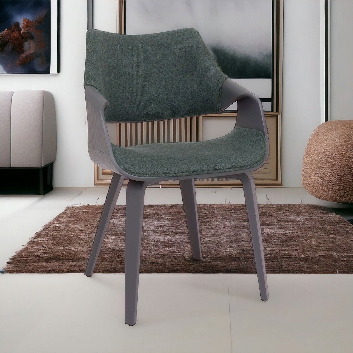 Fauteuil – Zetel – Stoel – Relaxstoel – Leunstoel – Saliegroen Velvet – Plywood Frame – Inclusief Zacht Kussen